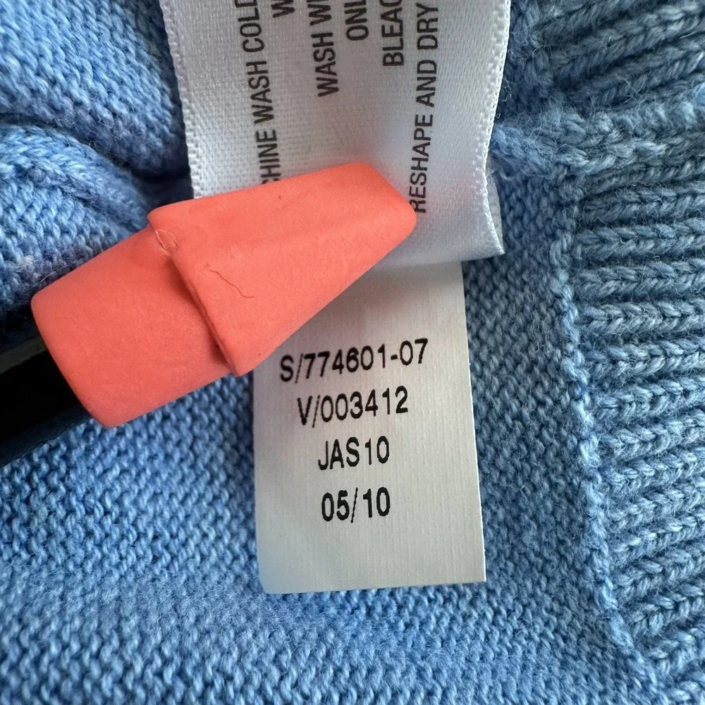 Y2K Old Navy Mens Baby Blue 100% Cotton V-Neck Sweater Sz L Tennis Preppy Office